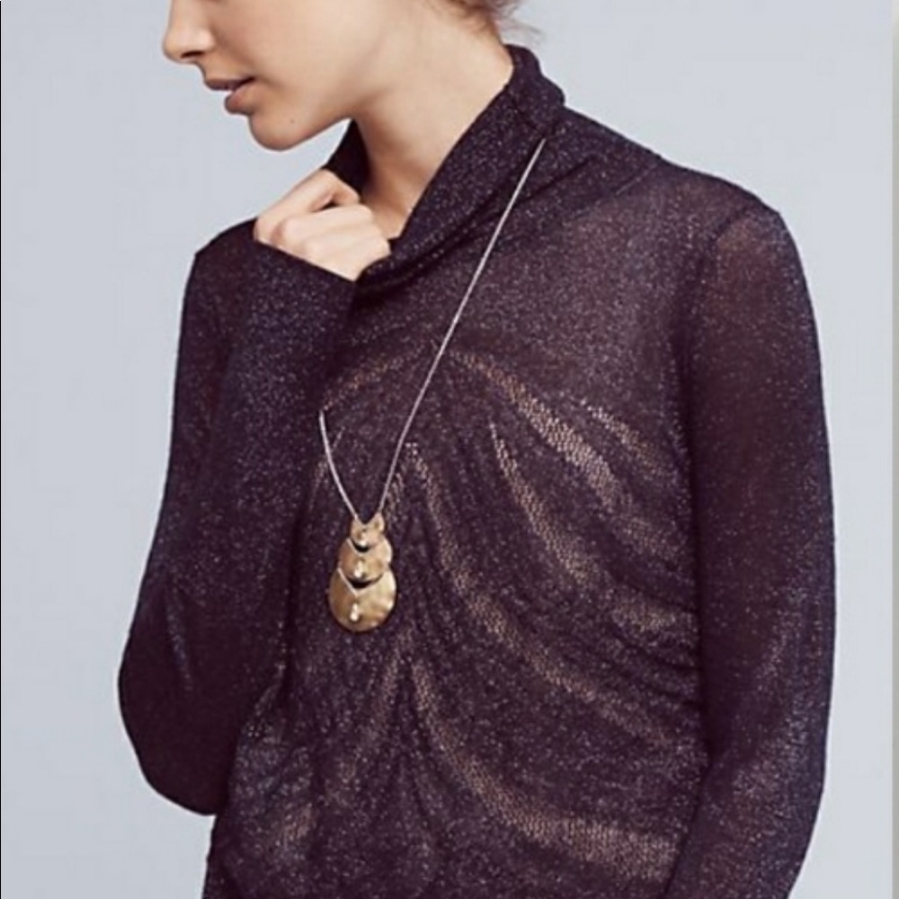 Anthropologie Savine Shimmer Turtleneck